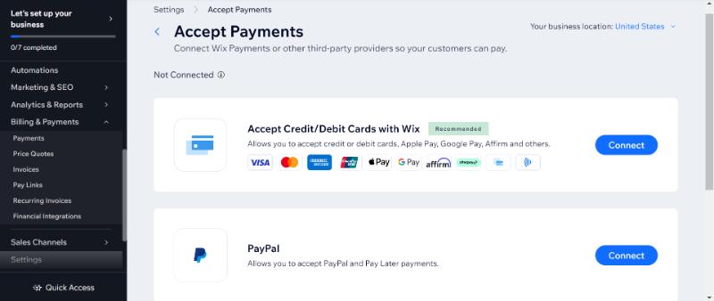 Set Up Payments (Optional)